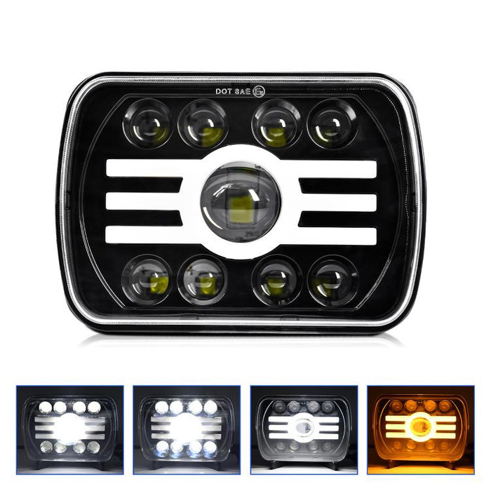 Y19 H4 7 inch Car Sun Style Square Modified Headlight for Jeep Wrangler, Y19