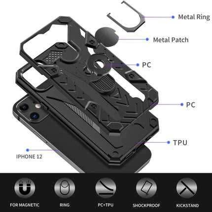 Iron Knight Series 2-in-1-PC- und TPU-Telefonhülle mit Ringhalter, für iPhone 12 mini, für iPhone 12/12 Pro, für iPhone 12 Pro Max