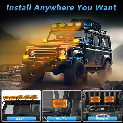2pcs/Pack Car 70W High-power Matrix Eyes Work Light with Cable Set, Eyes