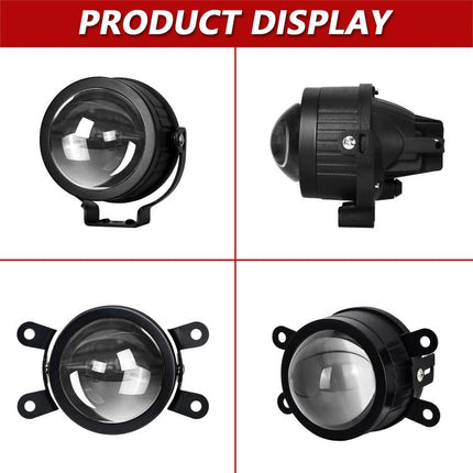 T10 2pcs/Pack 55W 3 inch High Power Dual Lens Fog Light, Universal Double Holder, T10