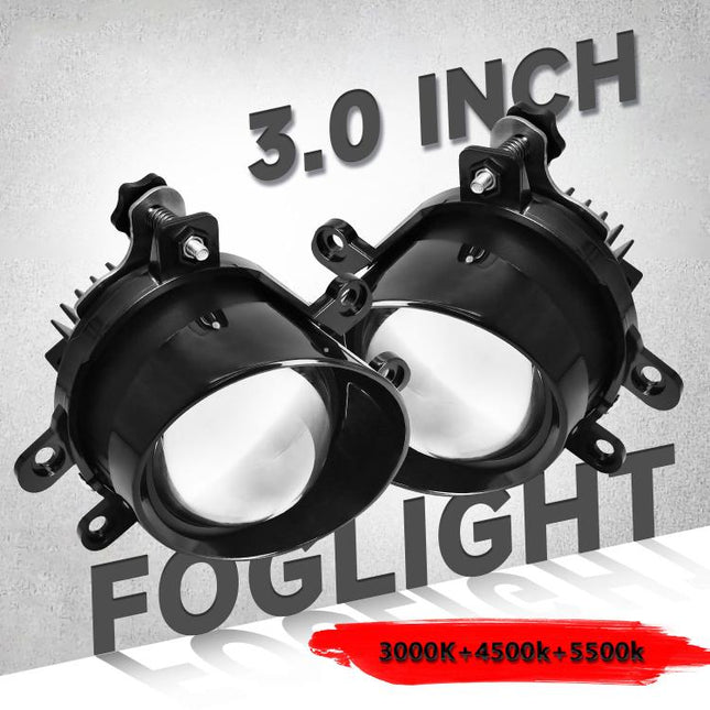 T12 2pcs/Pack 55W 3 inch High Power Dual Lens Fog Light Oblique Style for Toyota