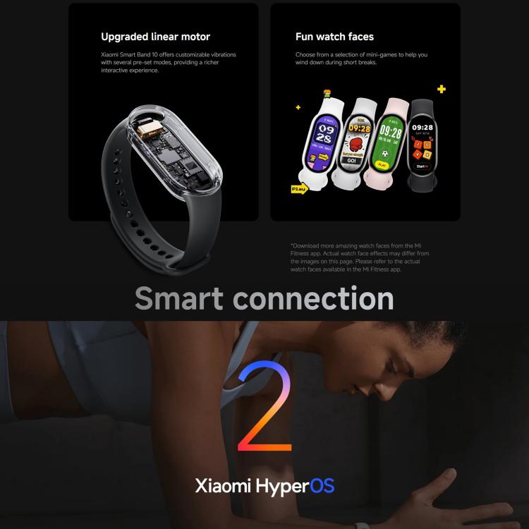 Original Xiaomi Smart Band 10, 1.72 inch AMOLED Screen 5ATM Waterproof Smart Watch, Support Blood Oxygen / Heart Rate Monitor