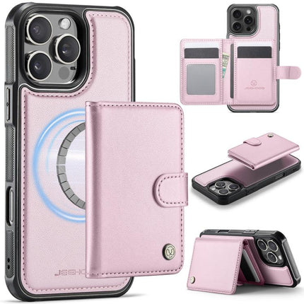 JEEHOOD J09 Buckle Card Bag MagSafe Magnetic Style RFID Leather Phone Case, For iPhone 17 Pro, For iPhone 17, For iPhone Air, For iPhone 16 Pro Max