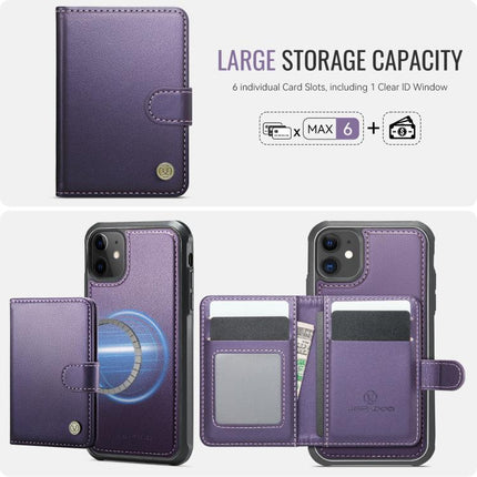 JEEHOOD J09 Buckle Card Bag MagSafe Magnetic Style RFID Leather Phone Case, For iPhone 11, For iPhone 11 Pro