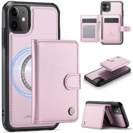 JEEHOOD J09 Buckle Card Bag MagSafe Magnetic Style RFID Leather Phone Case, For iPhone 11, For iPhone 11 Pro