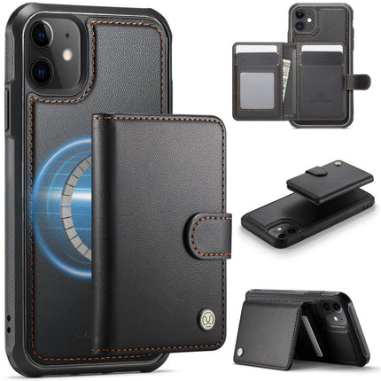 JEEHOOD J09 Buckle Card Bag MagSafe Magnetic Style RFID Leather Phone Case, For iPhone 11, For iPhone 11 Pro