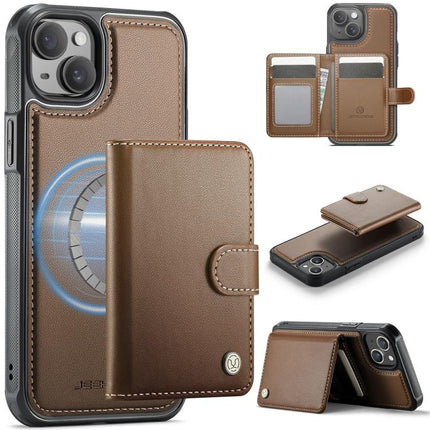 JEEHOOD J09 Buckle Card Bag MagSafe Magnetic Style RFID Leather Phone Case, For iPhone 13 Pro, For iPhone 13, For iPhone 12 / 12 Pro, For iPhone 11 Pro Max