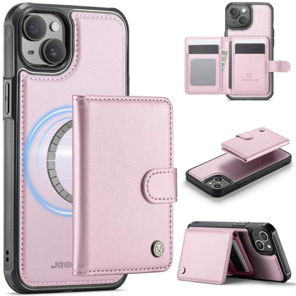 JEEHOOD J09 Buckle Card Bag MagSafe Magnetic Style RFID Leather Phone Case, For iPhone 15 Pro, For iPhone 15 Plus / 14 Plus, For iPhone 15, For iPhone 14