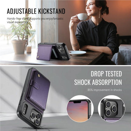 JEEHOOD J09 Buckle Card Bag MagSafe Magnetic Style RFID Leather Phone Case, For iPhone 17 Pro, For iPhone 17, For iPhone Air, For iPhone 16 Pro Max