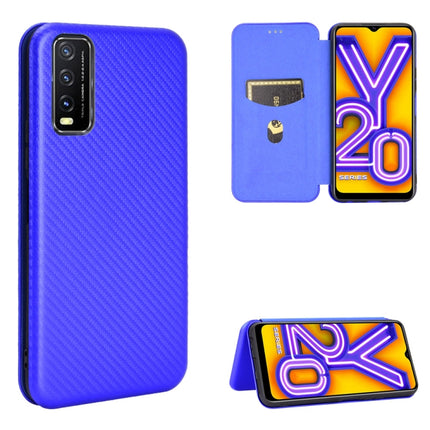 Carbon Fiber Texture Magnetic Horizontal Flip TPU + PC + PU Leather Case with Card Slot, For OPPO Realme V3, For Samsung Galaxy A42 5G, For Vivo Y20 / Y20i (Indian), For Xiaomi Poco X3 NFC