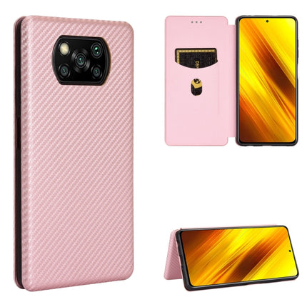 Carbon Fiber Texture Magnetic Horizontal Flip TPU + PC + PU Leather Case with Card Slot, For OPPO Realme V3, For Samsung Galaxy A42 5G, For Vivo Y20 / Y20i (Indian), For Xiaomi Poco X3 NFC