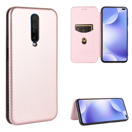 Carbon Fiber Texture Magnetic Horizontal Flip TPU + PC + PU Leather Case with Card Slot, For Xiaomi Redmi K30 Ultra