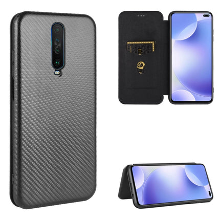 Carbon Fiber Texture Magnetic Horizontal Flip TPU + PC + PU Leather Case with Card Slot, For Xiaomi Redmi K30 Ultra