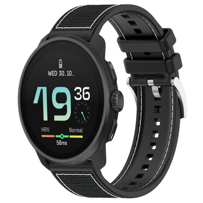 xDfind Hybrid Nylon Braid Silicone Watch Band, 22mm For Suunto Race S / Race / 9 Peak