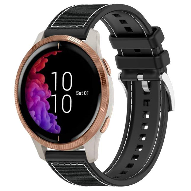 xDfind Hybrid Nylon Braid Silicone Watch Band, 20mm For Garmin?Venu / Venu 2 / SQ / SQ2