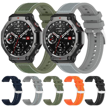 xDfind Hybrid Nylon Braid Silicone Watch Band, For Amazfit T-Rex 3 22mm