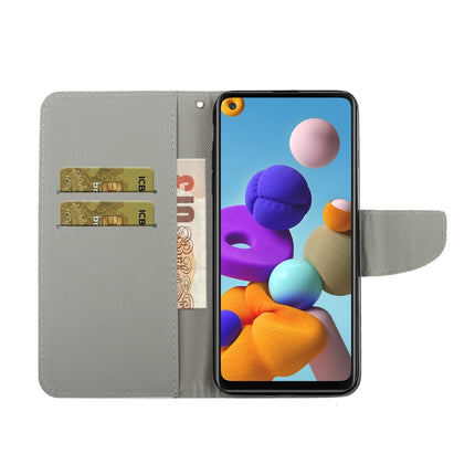 Coloured Drawing Pattern Horizontal Flip PU Leather Case with Holder & Card Slots & Wallet & Lanyard, For Samsung Galaxy A21s