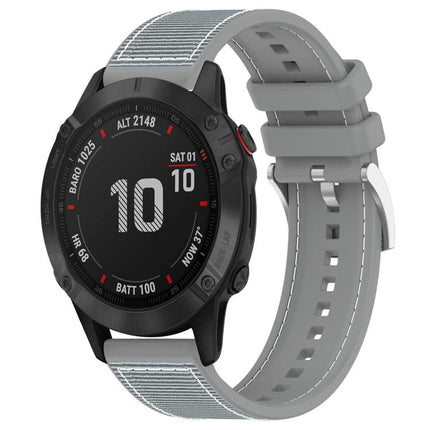 xDfind Hybrid Nylon Braid Silicone Watch Band, For Garmin Fenix 8/7X/6X/5X 26mm, For Garmin Fenix 8/7/6/5 22mm, For Garmin Forerunner 220/235/735/735XT 20mm, For Garmin Forerunner 35/30/35J 20mm