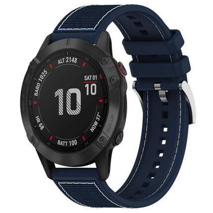 xDfind Hybrid Nylon Braid Silicone Watch Band, For Garmin Fenix 8/7X/6X/5X 26mm, For Garmin Fenix 8/7/6/5 22mm, For Garmin Forerunner 220/235/735/735XT 20mm, For Garmin Forerunner 35/30/35J 20mm