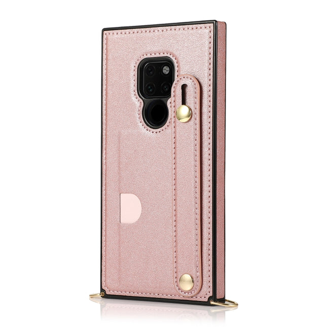 Wrist Strap PU+TPU Shockproof Protective Case with Crossbody Lanyard & Holder & Card Slot, For Huawei Mate 20, For Huawei Mate 20 Lite, For Huawei Mate 20 Pro, For Huawei Mate 30