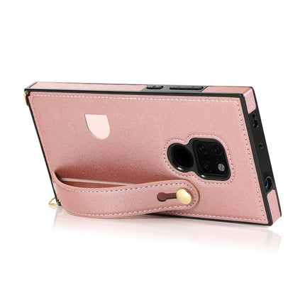Wrist Strap PU+TPU Shockproof Protective Case with Crossbody Lanyard & Holder & Card Slot, For Huawei Mate 20, For Huawei Mate 20 Lite, For Huawei Mate 20 Pro, For Huawei Mate 30