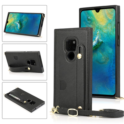 Wrist Strap PU+TPU Shockproof Protective Case with Crossbody Lanyard & Holder & Card Slot, For Huawei Mate 20, For Huawei Mate 20 Lite, For Huawei Mate 20 Pro, For Huawei Mate 30