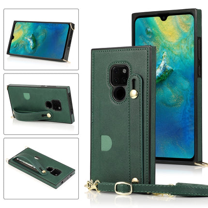 Wrist Strap PU+TPU Shockproof Protective Case with Crossbody Lanyard & Holder & Card Slot, For Huawei Mate 20, For Huawei Mate 20 Lite, For Huawei Mate 20 Pro, For Huawei Mate 30