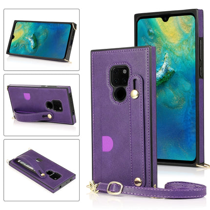 Wrist Strap PU+TPU Shockproof Protective Case with Crossbody Lanyard & Holder & Card Slot, For Huawei Mate 20, For Huawei Mate 20 Lite, For Huawei Mate 20 Pro, For Huawei Mate 30