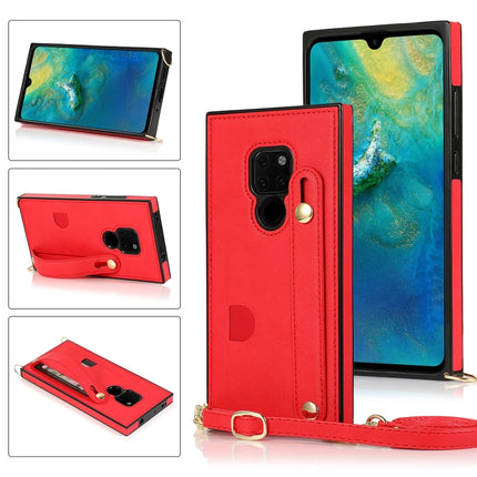 Wrist Strap PU+TPU Shockproof Protective Case with Crossbody Lanyard & Holder & Card Slot, For Huawei Mate 20, For Huawei Mate 20 Lite, For Huawei Mate 20 Pro, For Huawei Mate 30