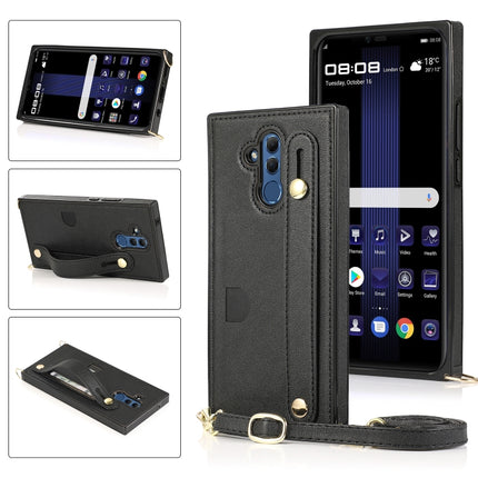 Wrist Strap PU+TPU Shockproof Protective Case with Crossbody Lanyard & Holder & Card Slot, For Huawei Mate 20, For Huawei Mate 20 Lite, For Huawei Mate 20 Pro, For Huawei Mate 30