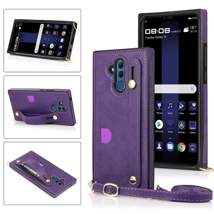 Wrist Strap PU+TPU Shockproof Protective Case with Crossbody Lanyard & Holder & Card Slot, For Huawei Mate 20, For Huawei Mate 20 Lite, For Huawei Mate 20 Pro, For Huawei Mate 30