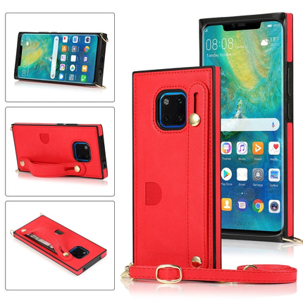 Wrist Strap PU+TPU Shockproof Protective Case with Crossbody Lanyard & Holder & Card Slot, For Huawei Mate 20, For Huawei Mate 20 Lite, For Huawei Mate 20 Pro, For Huawei Mate 30