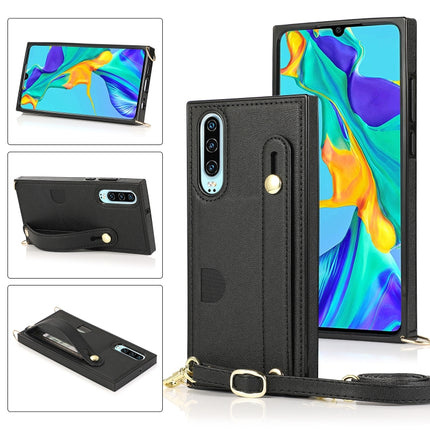 Wrist Strap PU+TPU Shockproof Protective Case with Crossbody Lanyard & Holder & Card Slot, For Huawei P30, For Huawei P30 Lite, For Huawei P30 Pro, For Huawei P40