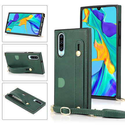 Wrist Strap PU+TPU Shockproof Protective Case with Crossbody Lanyard & Holder & Card Slot, For Huawei P30, For Huawei P30 Lite, For Huawei P30 Pro, For Huawei P40