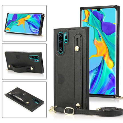 Wrist Strap PU+TPU Shockproof Protective Case with Crossbody Lanyard & Holder & Card Slot, For Huawei P30, For Huawei P30 Lite, For Huawei P30 Pro, For Huawei P40