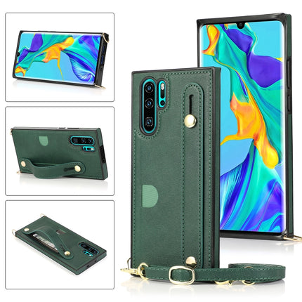 Wrist Strap PU+TPU Shockproof Protective Case with Crossbody Lanyard & Holder & Card Slot, For Huawei P30, For Huawei P30 Lite, For Huawei P30 Pro, For Huawei P40