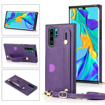 Wrist Strap PU+TPU Shockproof Protective Case with Crossbody Lanyard & Holder & Card Slot, For Huawei P30, For Huawei P30 Lite, For Huawei P30 Pro, For Huawei P40