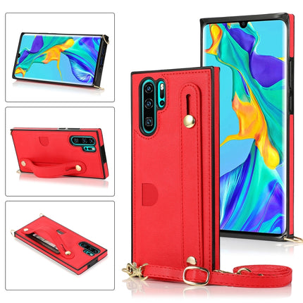 Wrist Strap PU+TPU Shockproof Protective Case with Crossbody Lanyard & Holder & Card Slot, For Huawei P30, For Huawei P30 Lite, For Huawei P30 Pro, For Huawei P40