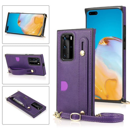Wrist Strap PU+TPU Shockproof Protective Case with Crossbody Lanyard & Holder & Card Slot, For Huawei P30, For Huawei P30 Lite, For Huawei P30 Pro, For Huawei P40