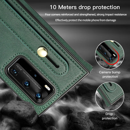Wrist Strap PU+TPU Shockproof Protective Case with Crossbody Lanyard & Holder & Card Slot, For Huawei P40 Pro, For Huawei P40 Pro Plus