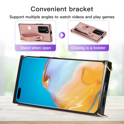 Wrist Strap PU+TPU Shockproof Protective Case with Crossbody Lanyard & Holder & Card Slot, For Huawei P40 Pro, For Huawei P40 Pro Plus