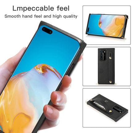 Wrist Strap PU+TPU Shockproof Protective Case with Crossbody Lanyard & Holder & Card Slot, For Huawei P40 Pro, For Huawei P40 Pro Plus