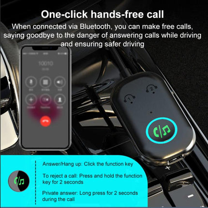 BR08T 2 in 1 Car Bluetooth AUX Receiver Transmitter Bluetooth Audio Adapter, BR08T
