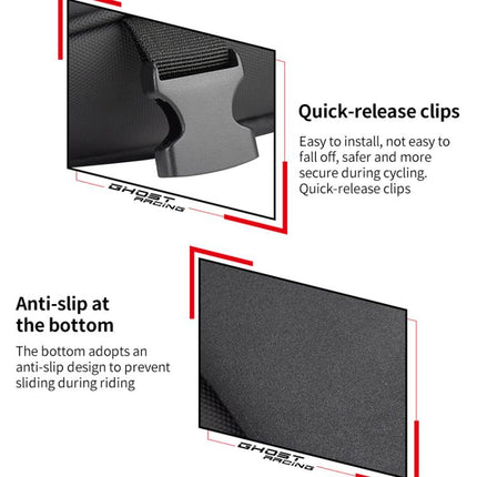 GHOST RACING GR-CWB06 PU Leather Motorcycle Tail Bag Rear Seat Travel Bag Backpack