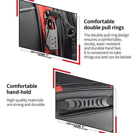 GHOST RACING GR-CWB06 PU Leather Motorcycle Tail Bag Rear Seat Travel Bag Backpack