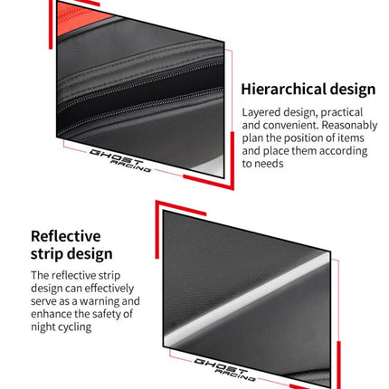 GHOST RACING GR-CWB06 PU Leather Motorcycle Tail Bag Rear Seat Travel Bag Backpack