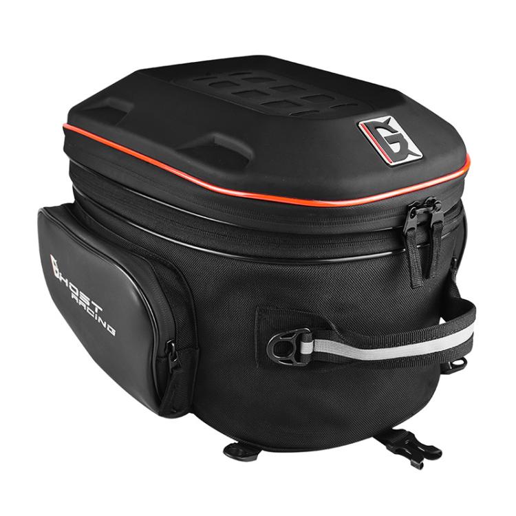 GHOST RACING GR-CWB07 LED Light Motorcycle Rear Seat Bag Riding Helmet Hard Shell Backpack