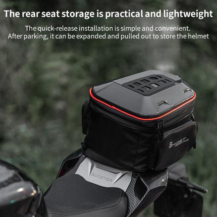 GHOST RACING GR-CWB07 LED Light Motorcycle Rear Seat Bag Riding Helmet Hard Shell Backpack