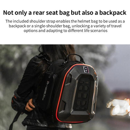 GHOST RACING GR-CWB07 LED Light Motorcycle Rear Seat Bag Riding Helmet Hard Shell Backpack