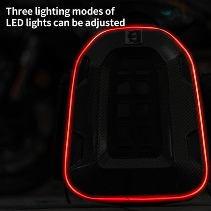 GHOST RACING GR-CWB07 LED Light Motorcycle Rear Seat Bag Riding Helmet Hard Shell Backpack